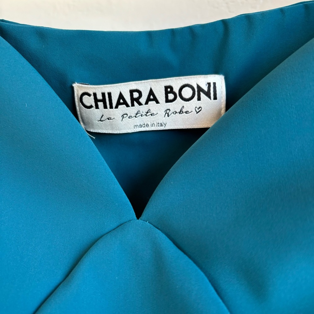 Chiara Boni La Petite Robe Dress Fit and Flare Teal Size 8/44 - Picture 5 of 16